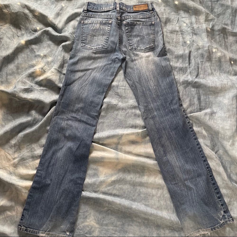 Buffalo light-med wash denim with slight flare